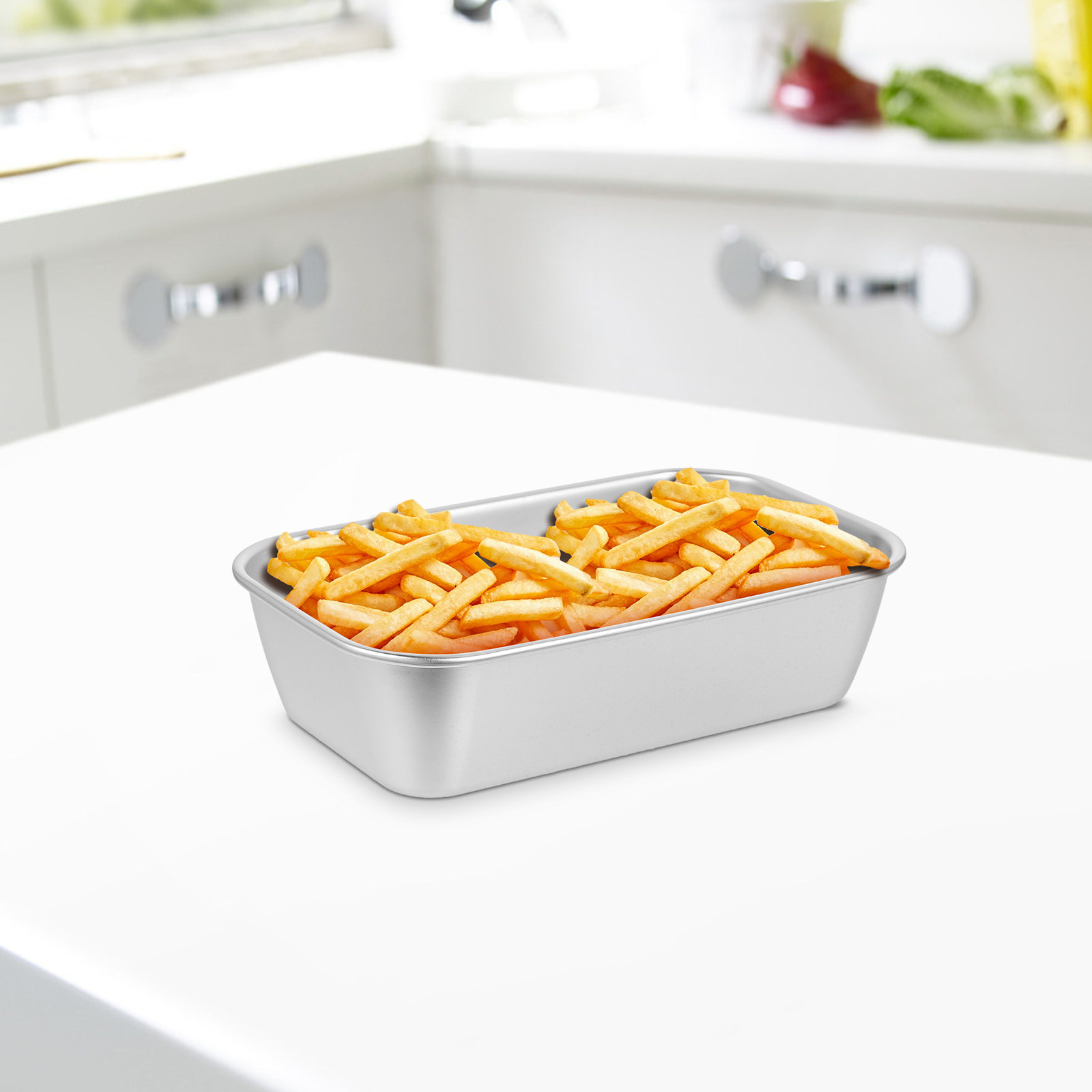 Quality Food Snacks - 고품질 스테인리스 스틸 소재의 사각형 식기로,