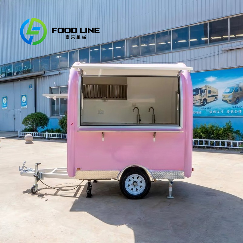 Food Snacks Catering - 맞춤형 빈티지 핑크 미니 푸드 트레일러