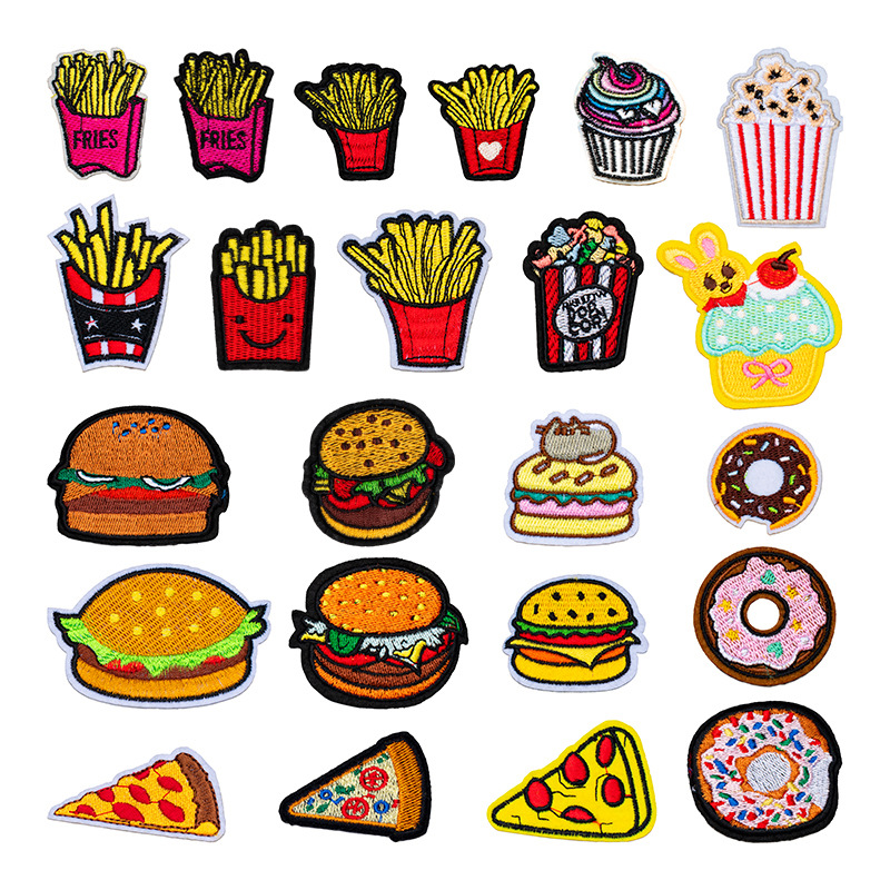 Food Snacks Pictures - 패스트 푸드 시리즈 수 놓은 천