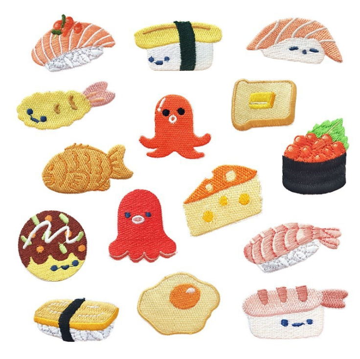 Food Snacks Pictures - 10개 자수 패치 인기 음식 간식