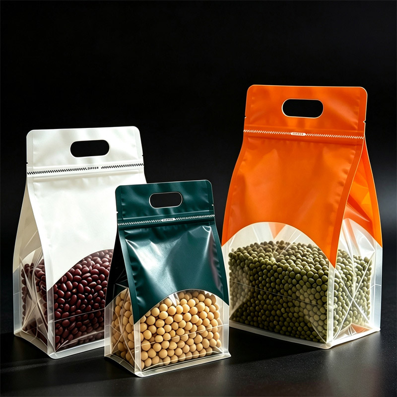 Logo Food Snack - 50개 투명 휴대용 밀봉 봉투, 곡물,