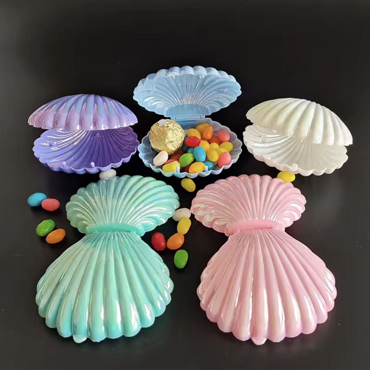 Food Snacks For Kids - 5pcs 쉘 캔디 선물 상자 플라스틱