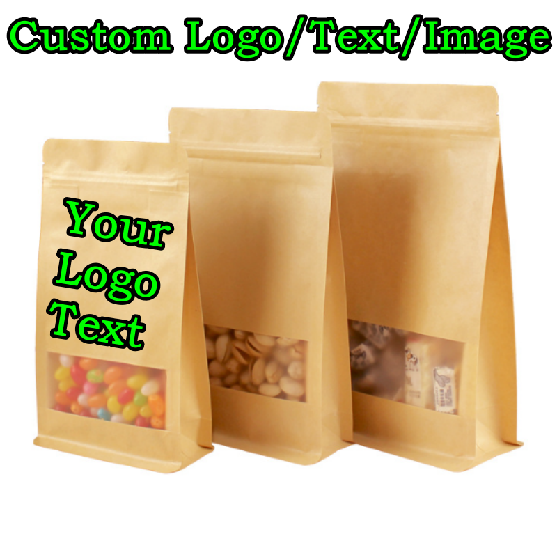 Logo Food Snack - 50개입 3D 스탠드형 크라프트 종이 창문