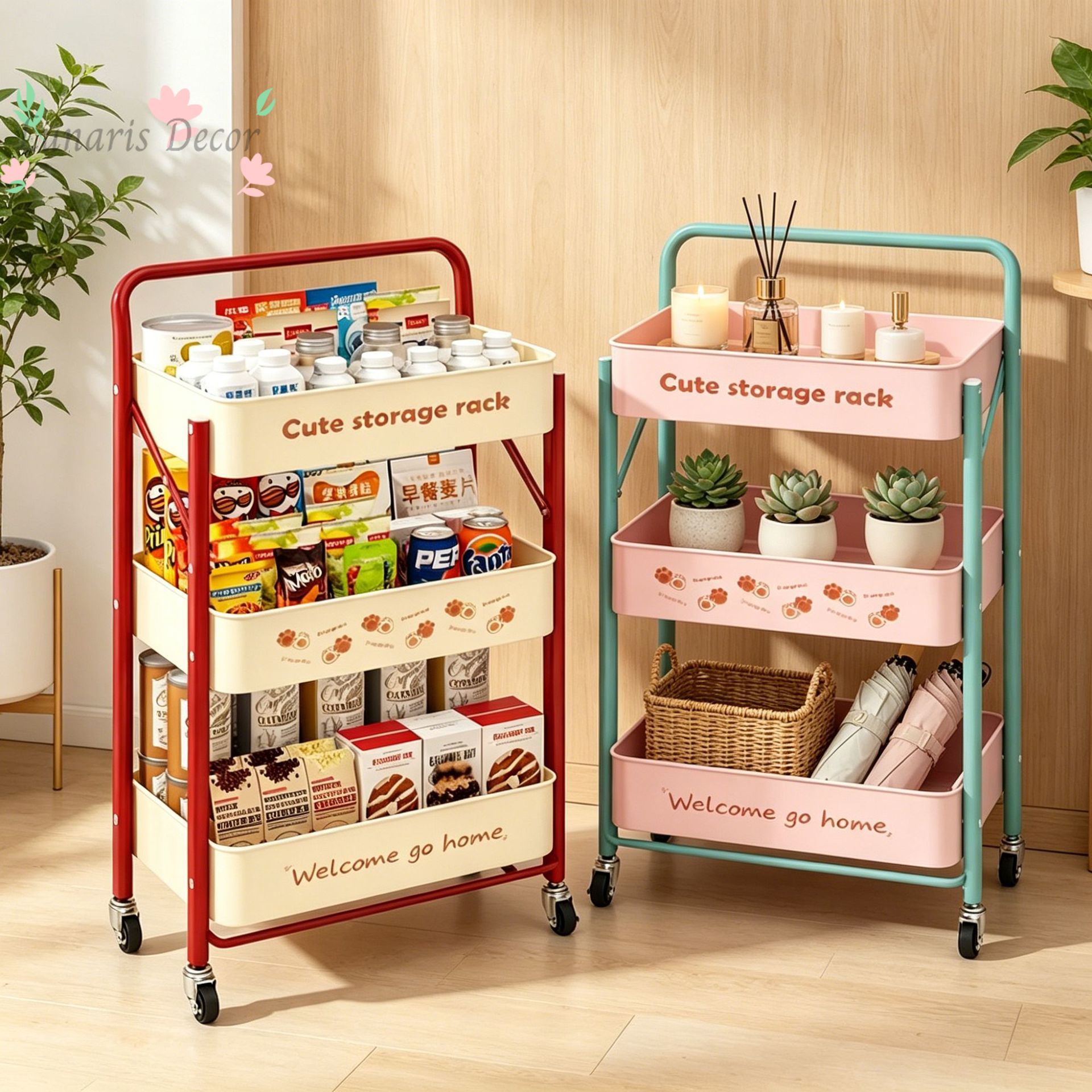 Food Snacks Pictures - 소형 카트, 스낵랙, 바닥에 놓는 가정용