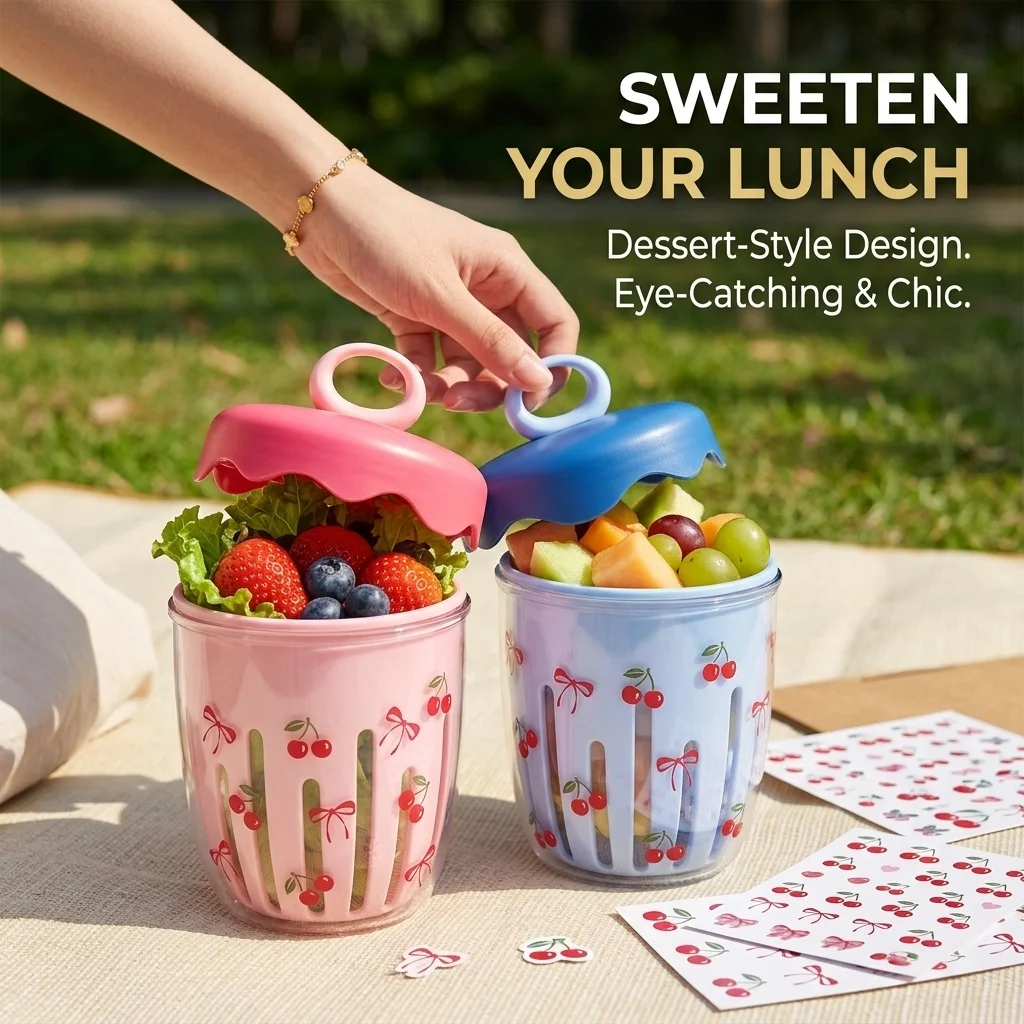 뚜껑이 있는 플라스틱 과일 샐러드 컵, 물 빠짐 기능이 - Food Snacks For Kids 리뷰 및 가격